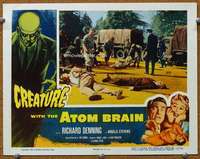 t158 CREATURE WITH THE ATOM BRAIN #3 movie lobby card '55 unconscious!