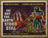 t104 DAY THE EARTH STOOD STILL movie title lobby card '51 classic sci-fi!