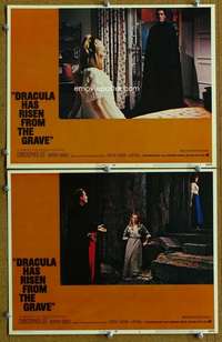 t411 DRACULA HAS RISEN FROM THE GRAVE 2 movie lobby cards '69 Hammer
