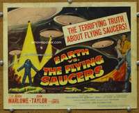 t172 EARTH VS THE FLYING SAUCERS movie title lobby card '56 Ray Harryhausen