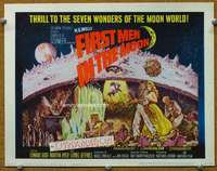 t378 FIRST MEN IN THE MOON movie title lobby card '64 Ray Harryhausen