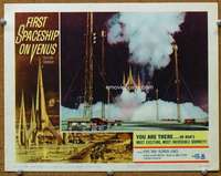 t350 FIRST SPACESHIP ON VENUS movie lobby card #7 '62 cool blast off!
