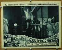 t076 FLASH GORDON #5 Chap 12 movie lobby card '36 barechested Buster!
