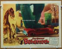 t275 GIANT BEHEMOTH movie lobby card #6 '59 dinosaur crushes car!