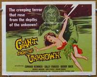 t245 GIANT FROM THE UNKNOWN movie title lobby card '58 creeping terror!