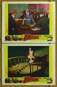 t179 GODZILLA KING OF THE MONSTERS 2 movie lobby cards '56 Raymond Burr