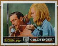 t380 GOLDFINGER movie lobby card #2 '64 Sean Connery, Honor Blackman