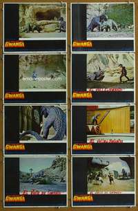 t412 VALLEY OF GWANGI 8 movie lobby cards '69 Harryhausen, dinosaurs!