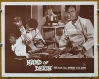 t352 HAND OF DEATH movie lobby card R60s preparing to operate!