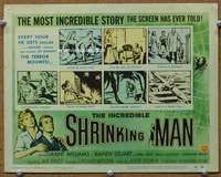 t219 INCREDIBLE SHRINKING MAN movie title lobby card '57 classic image!