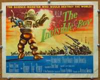 t220 INVISIBLE BOY movie title lobby card '57 Robby the Robot, sci-fi!
