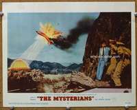 t292 MYSTERIANS movie lobby card #3 '59 alien ship destroys plane!