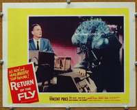 t297 RETURN OF THE FLY movie lobby card #6 '59 giant bug close up!