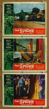 t258 SPIDER 3 movie lobby cards '58 Bert I. Gordon, horror!
