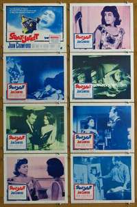 t392 STRAIT-JACKET 8 movie lobby cards '64 ax murderer Joan Crawford!