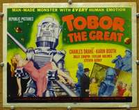 t152 TOBOR THE GREAT movie title lobby card '54 funky robot!