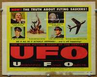 t190 UFO movie title lobby card '56 cool flying saucer sci-fi documentary!