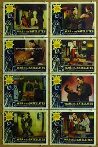 t269 WAR OF THE SATELLITES 8 movie lobby cards '58 Roger Corman, sci-fi!