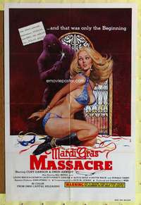 t706 MARDI GRAS MASSACRE one-sheet movie poster '78 super sexy horror image!