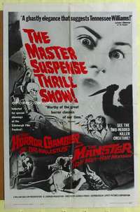 t659 HORROR CHAMBER OF DR FAUSTUS/MANSTER one-sheet movie poster '62 wild!
