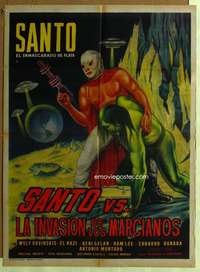 t050 SANTO VS LA INVASION DE LOS MARCIANOS Mexican movie poster '67