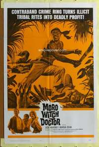 t710 MORO WITCH DOCTOR one-sheet movie poster '64 Jock Mahoney, crime ring!