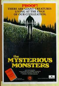 t717 MYSTERIOUS MONSTERS one-sheet movie poster '75 proof Bigfoot exists!