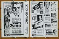 t067 WHITE ZOMBIE movie pressbook R40s Bela Lugosi horror classic!