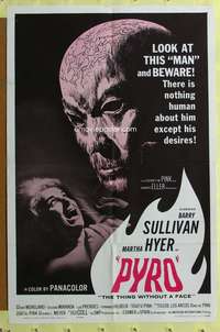 t741 PYRO: THE THING WITHOUT A FACE one-sheet movie poster '63 creepy!