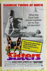 t762 SISTERS one-sheet movie poster '73 Brian De Palma, AIP, Kidder