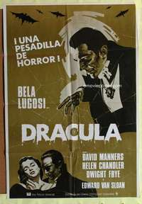 t043 DRACULA Spanish movie poster R70s Bela Lugosi vampire classic!