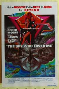 t772 SPY WHO LOVED ME one-sheet movie poster '77 Moore as James Bond!