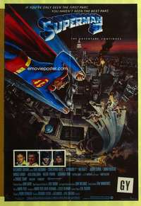 t784 SUPERMAN 2 English one-sheet movie poster '81 Christopher Reeve, Stamp