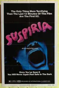 t785 SUSPIRIA one-sheet movie poster '77 classic Dario Argento horror!