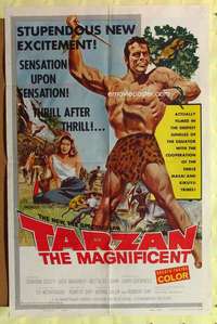 t790 TARZAN THE MAGNIFICENT one-sheet movie poster '60 Gordon Scott