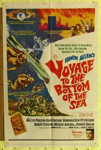 t816 VOYAGE TO THE BOTTOM OF THE SEA one-sheet movie poster '61 Pidgeon