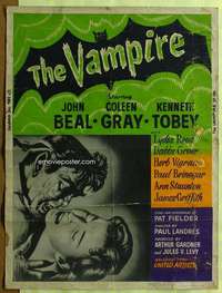 w100 VAMPIRE 30x40 movie poster '57 it claws, it drains blood!
