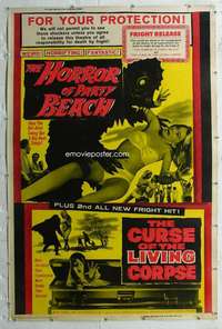 w313 HORROR OF PARTY BEACH/CURSE OF THE LIVING CORPSE 40x60 movie poster ----
