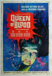 w320 QUEEN OF BLOOD 40x60 movie poster '66 Basil Rathbone, cool image!