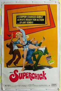 w323 SUPERCHICK 40x60 movie poster '73 sexy & ready for action!