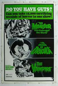 w324 DO YOU HAVE GUTS 40x60 movie poster '71 monsters & vampires!