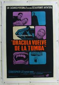 w218 DRACULA HAS RISEN FROM THE GRAVE linen Argentinean movie poster '69
