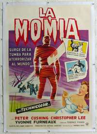 w221 MUMMY linen Argentinean movie poster '59 Peter Cushing, Christopher Lee