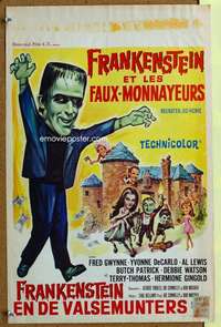 w094 MUNSTER GO HOME Belgian movie poster '66 Fred Gwynne, De Carlo