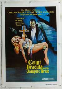 w244 SATANIC RITES OF DRACULA linen 1sh 1978 artwork of Count Dracula & his Vampire Bride!
