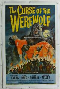 w245 CURSE OF THE WEREWOLF linen one-sheet movie poster '61 Reed, Hammer