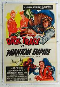 w249 DICK TRACY VS CRIME INC linen one-sheet movie poster R52 Byrd, serial