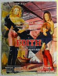 w133 EDITH French one-panel movie poster '70 super sexy French horror!