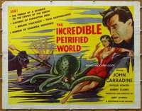 w063 INCREDIBLE PETRIFIED WORLD half-sheet movie poster '59 sexy Coates!