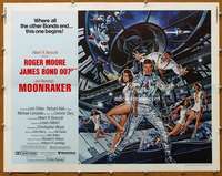 w067 MOONRAKER half-sheet movie poster '79 Roger Moore as James Bond!